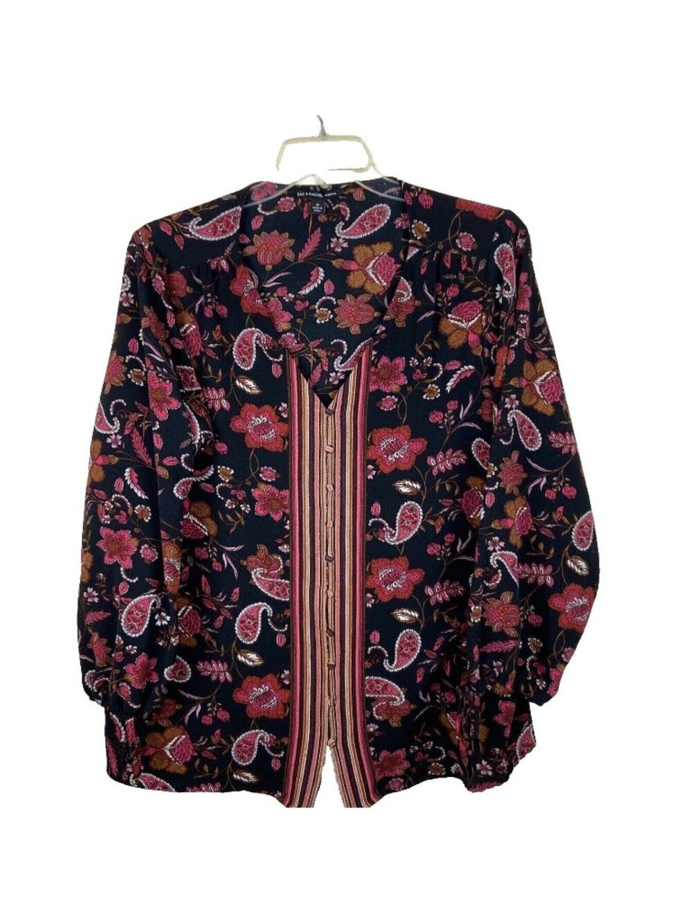 Zac & Rachel Woman’s Plus Size 1X Paisley V Neck  Tunic Blouse Paisley